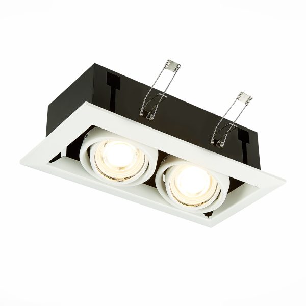 st250.558.02-sv-k-vstr.-chernyj-belyj-gu10-250w-ip20-l245xw126xh70-220v-bez-lamp-vstraivaemye-svetilniki-2 ST250.558.02 Св-к встр. Черный, Белый GU10 2*50W  IP20 L245xW126xH70 220V Без ламп Встраиваемые светильники — изображение 3