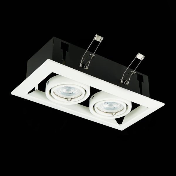 st250.558.02-sv-k-vstr.-chernyj-belyj-gu10-250w-ip20-l245xw126xh70-220v-bez-lamp-vstraivaemye-svetilniki-3 ST250.558.02 Св-к встр. Черный, Белый GU10 2*50W  IP20 L245xW126xH70 220V Без ламп Встраиваемые светильники — изображение 4