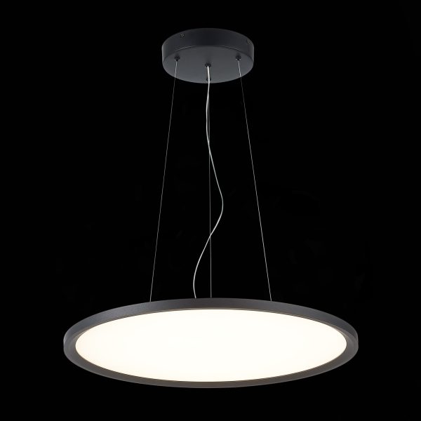 ST602.443.56 Светильник подвесной Черный LED 1*56W 4000K 5 040Lm Ra>80 120 IP20 D600xH36 185-265V Подвесные светильники ST602.443.56 Светильник подвесной Черный LED 1*56W 4000K 5 040Lm Ra>80 120 IP20 D600xH36 185-265V Подвесные светильники