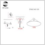 ST602.543.120 Светильник подвесной Белый LED 1*120W 4000K 10 800Lm Ra>80 120 IP20 D1 200xH35 185-265 Подвесные светильники — изображение 5
