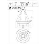 ST605.443.114 Светильник подвесной ST-Luce Черный/Белый LED 1*114W 4000K Подвесные светильники — изображение 5