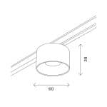 ST669.446.05 Магнитный трековый светильник Черный LED 1*5W 4000K 350Lm Ra>90 36° IP20 D60xH37 24V SUPER5 — изображение 2
