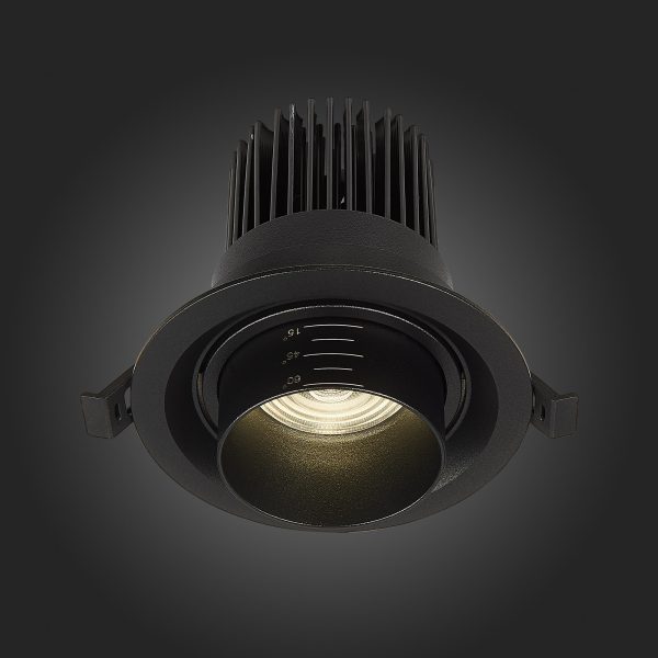 ST701.448.12 Св-к встр. Zoom Черный LED 1*12W 4000K 960Lm Ra90 15°-60° IP20 D115xH95 170-240V Встраиваемые светильники — изображение 5