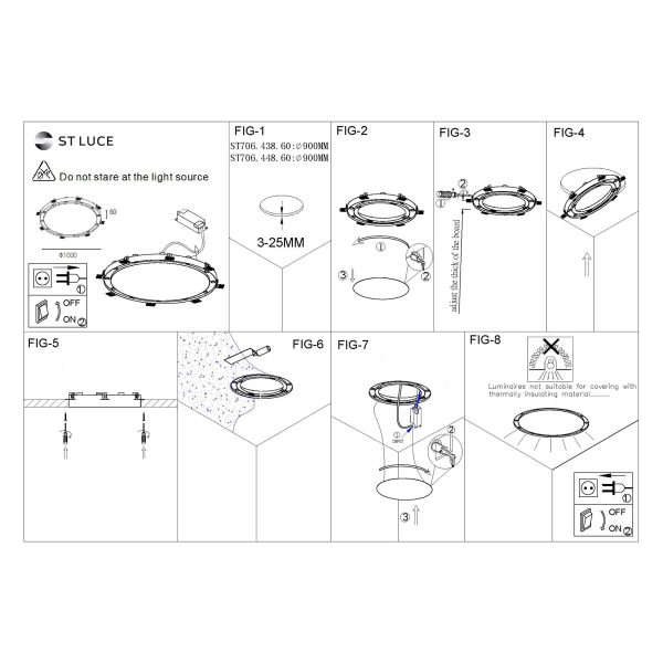 st706.448.60-sv-k-vstr.-belyj-led-125w-4000k-5-400lm-ragt90-38-ip20-d1-000xh50-220-240v-vstraivaemye-svetilniki-1 ST706.448.60 Св-к встр. Белый LED 12*5W 4000K 5 400Lm Ra>90 38° IP20 D1 000xH50 220-240V Встраиваемые светильники — изображение 2