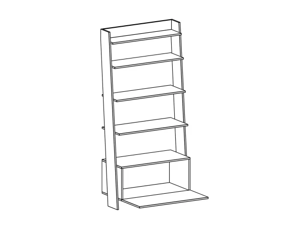 Стеллаж Strike широкий с секцией белый, ясень коимбра — изображение 4