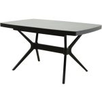 Стол «Оскар» 2м Керамика 140x90, Bayona Grey Natural, эмаль черная