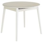 Стол «Ривьера» круг стекло капучино, белый прямые