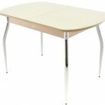 Стол «Ривьера» 120x80 стекло молочный, опоры хром