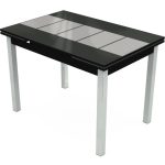 Стол «Шанхай» Каре 110x74см, черно-белый, хром