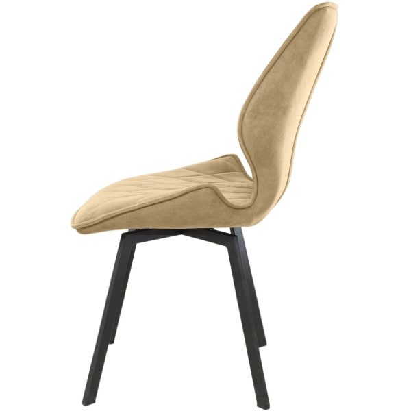 stul-amaretto_-brendi-krem_-vrashch_-shpaly_1 Стул «Амаретто», велюр Бренди латте, каркас вращения черный — изображение 3