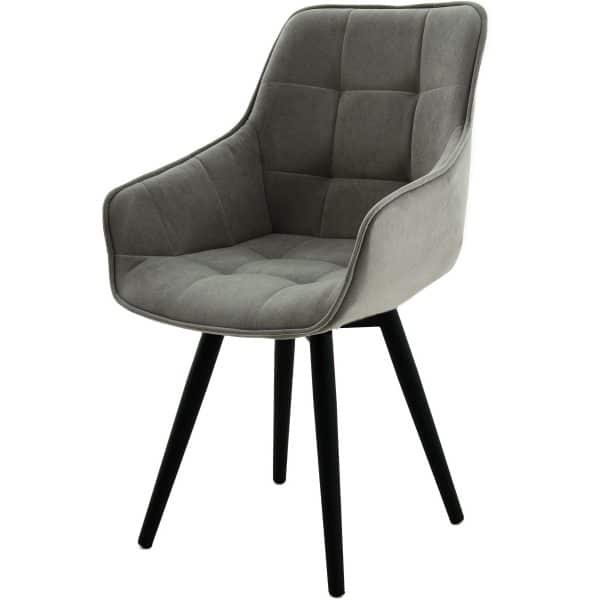 Стул «Торрес», велюр Бренди грей, каркас вращения черный — изображение 3