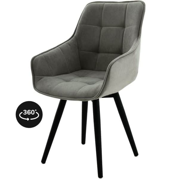 Стул «Торрес», велюр Бренди грей, каркас вращения черный — изображение 2