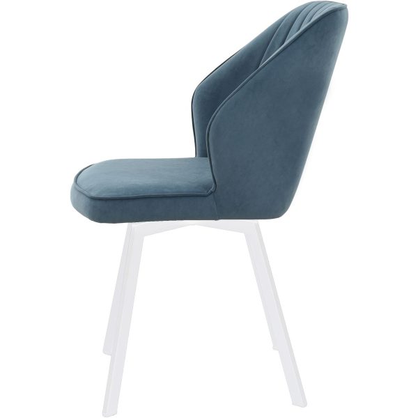 Стул «Вермут», велюр Бренди классик блу, каркас вращения белый — изображение 3