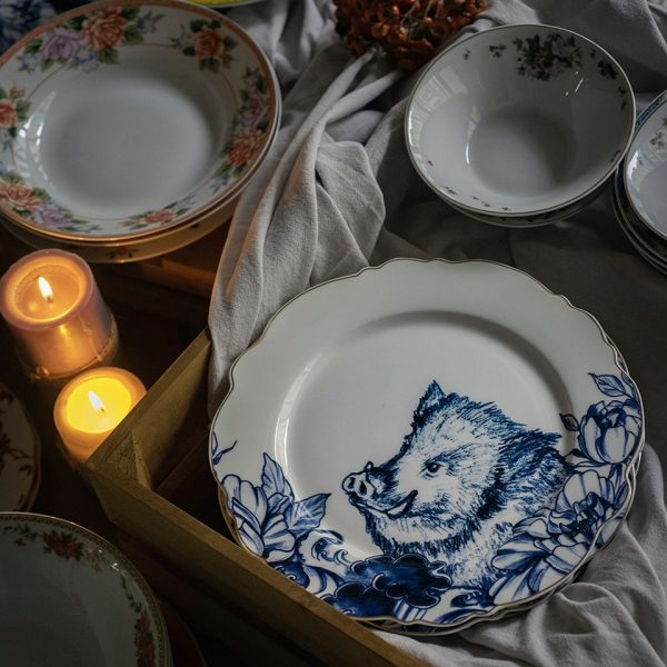 Тарелка white, blue D113-01B — изображение 2