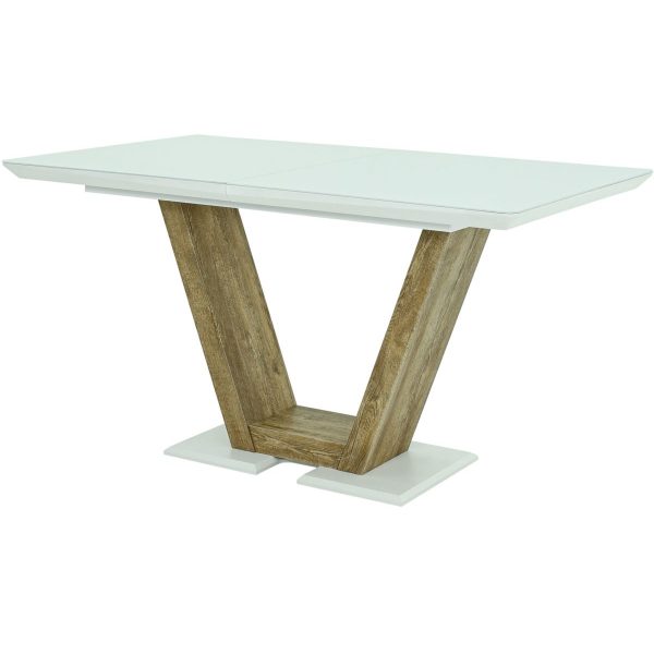 Стол «Торонто» 140x80 стекло белое, древесный — изображение 2