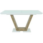 Стол «Торонто» 140x80 стекло белое, древесный — изображение 3