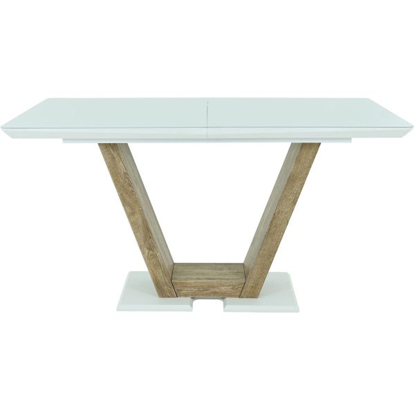 Стол «Торонто» 140x80 стекло белое, древесный — изображение 3