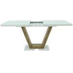 Стол «Торонто» 140x80 стекло белое, древесный — изображение 4