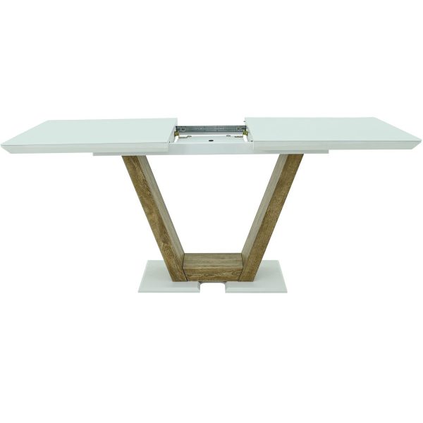 Стол «Торонто» 140x80 стекло белое, древесный — изображение 4
