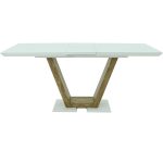 Стол «Торонто» 140x80 стекло белое, древесный — изображение 5