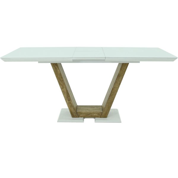 Стол «Торонто» 140x80 стекло белое, древесный — изображение 5