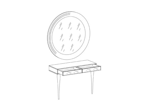 Туалетный столик с зеркалом Cloud белый — изображение 4