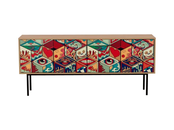 Тумба Boho Color большая дуб корбридж, с принтом — изображение 2