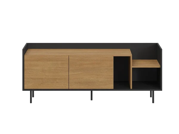 Тумба для ТВ и винилового проигрывателя Look черный, робиния брэнсон — изображение 2