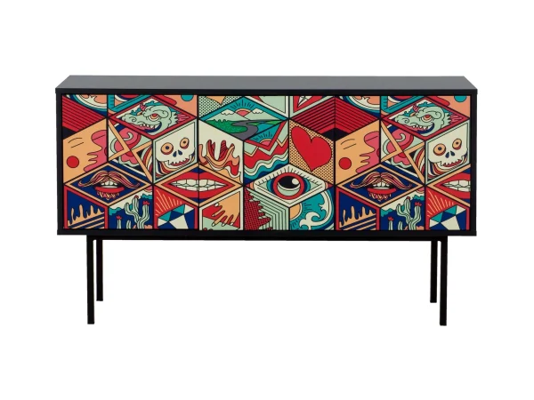 Тумба малая Boho Color черный, с принтом — изображение 2