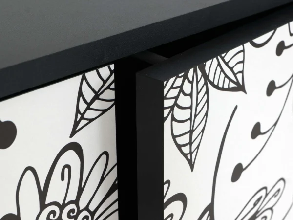 Тумба малая Boho Color черный, с принтом — изображение 3