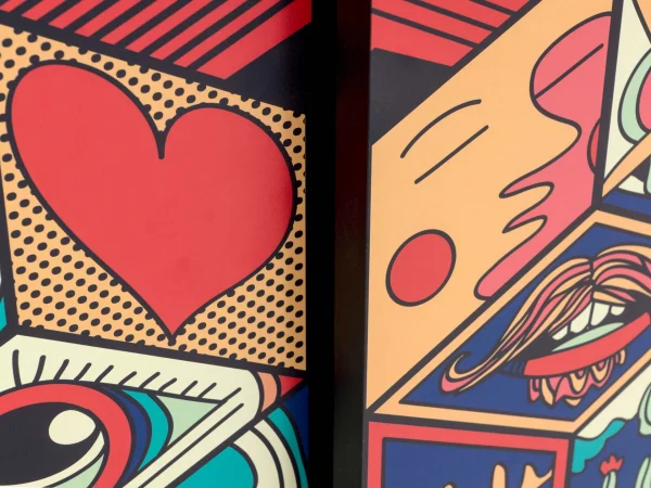 Тумба малая Boho Color черный, с принтом — изображение 4