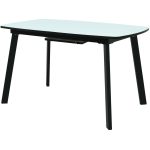 Стол «Валенсия» 130x80, стекло Opti белое/черный — изображение 2