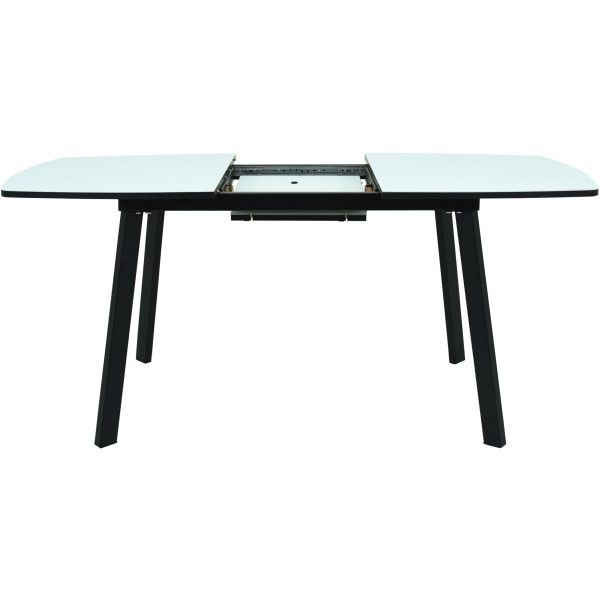 Стол «Валенсия» 130x80, стекло Opti белое/черный — изображение 4