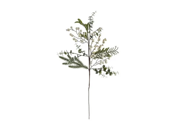 Ветка декоративная Зелень с жемчугом зеленый — изображение 2