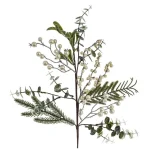 Ветка декоративная Зелень с жемчугом