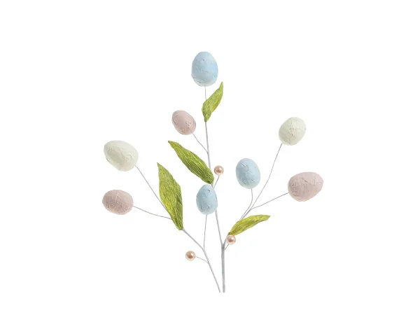 Ветка искусственная Пасхальная розовый белый, розовый, голубой — изображение 2