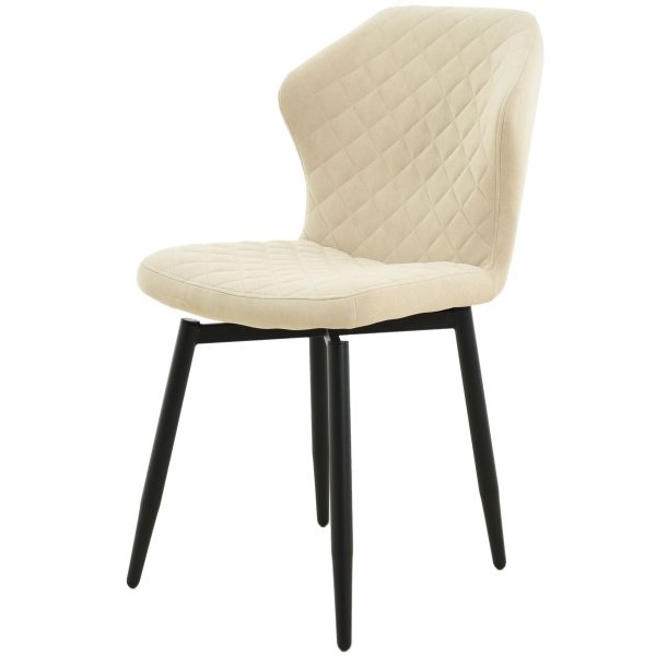 Стул «Вилла», велюр Бренди крем, каркас черный — изображение 2