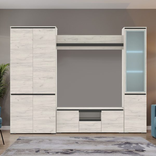 Стенка «Гретта-2», Крафт белый/Антрацит — изображение 2