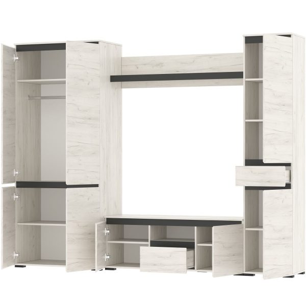 Тумба «Гретта» 2С1Я, Крафт белый/Антрацит — изображение 5