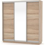 Шкаф-купе «Тетрис» 210/220 ДЗД с зеркалом, Дуб сонома