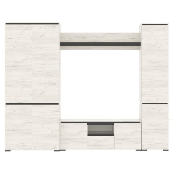 Стенка «Гретта-3», Крафт белый/Антрацит — изображение 4