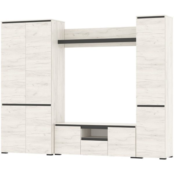 Стенка «Гретта-3», Крафт белый/Антрацит — изображение 3