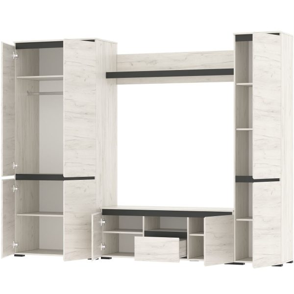 Стенка «Гретта-3», Крафт белый/Антрацит — изображение 5