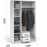 Шкаф «Чикаго» 3д2ящ, белый — изображение 3