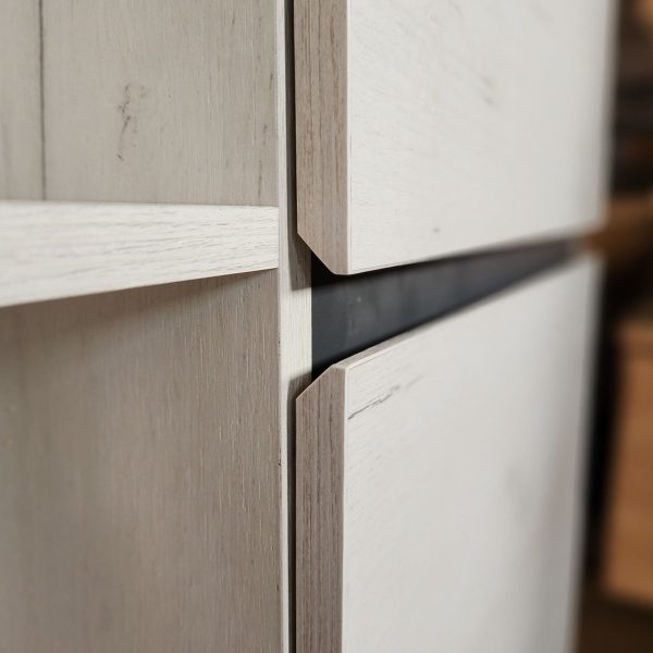 Шкаф пенал «Гретта» 2С, Крафт белый/Антрацит — изображение 5