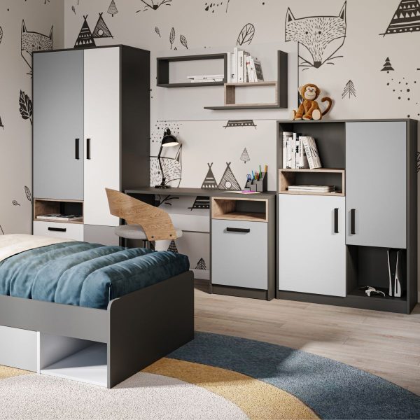 Комод «Квадро» 100 3ящ Антрацит/Дуб эндгрейн/Шиншилла/Белый — изображение 5