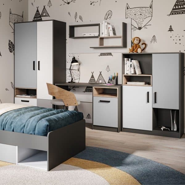 Стеллаж «Квадро» 50 1ящ, Антрацит/Дуб эндгрейн/Белый — изображение 5