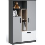 Комод «Квадро» 100 высокий Антрацит/Дуб эндгрейн/Шиншилла/Белый — изображение 2