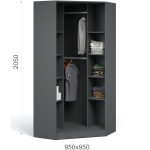 Шкаф «Квадро», Антрацит/Шиншилла/Белый — изображение 3