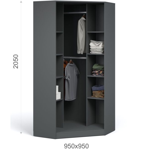 Шкаф «Квадро», Антрацит/Шиншилла/Белый — изображение 3